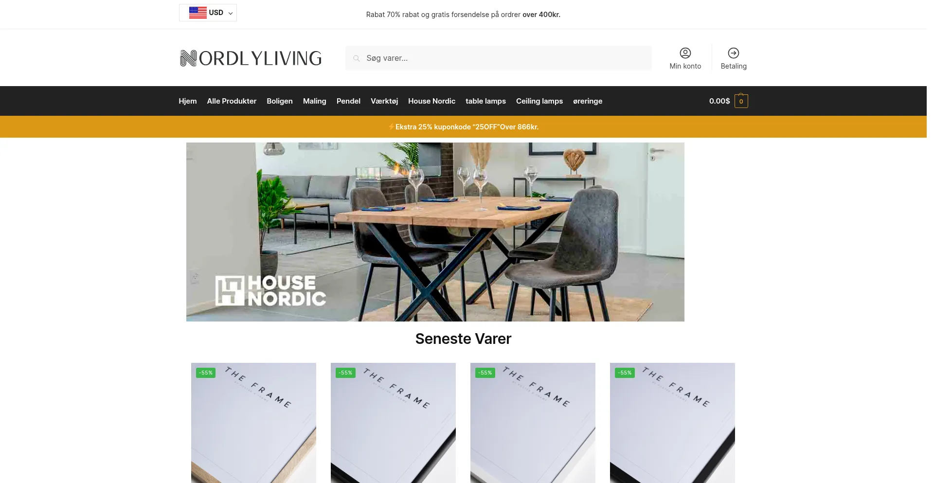 Website screenshot of Nordlyliving.com