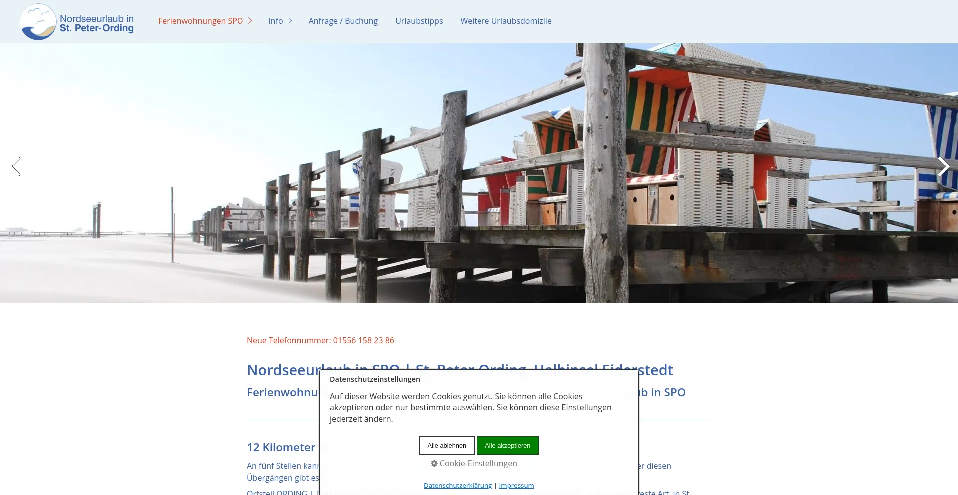 Website screenshot of Nordseeurlaubinspo.de