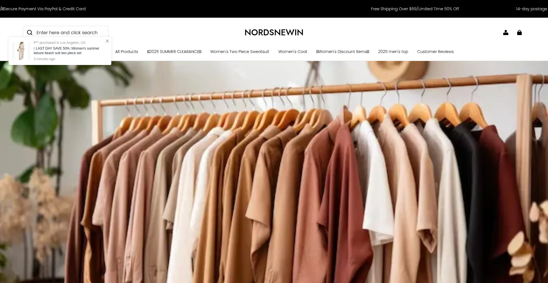 Website screenshot of Nordsnewin.com