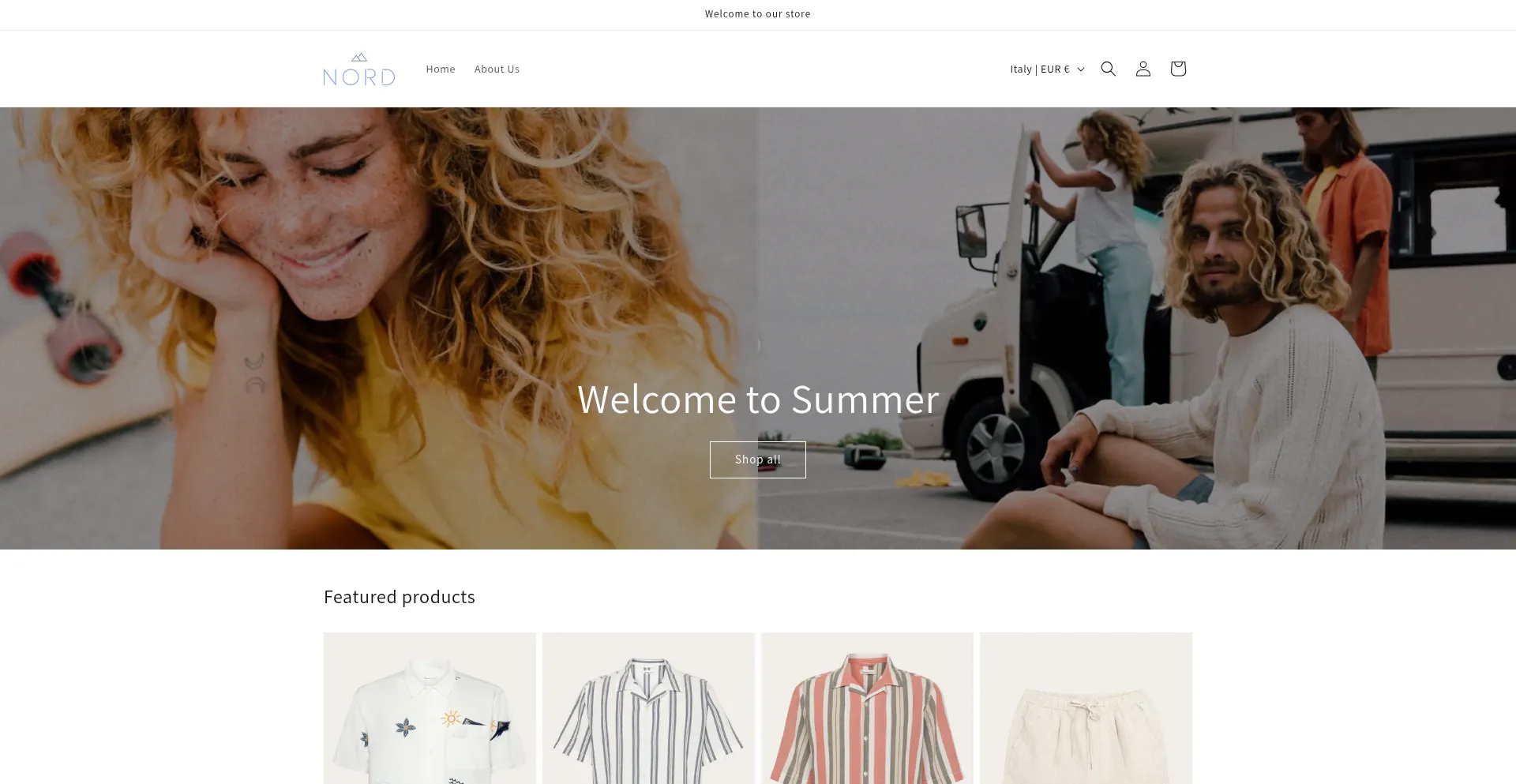 Website screenshot of Nordstore.it
