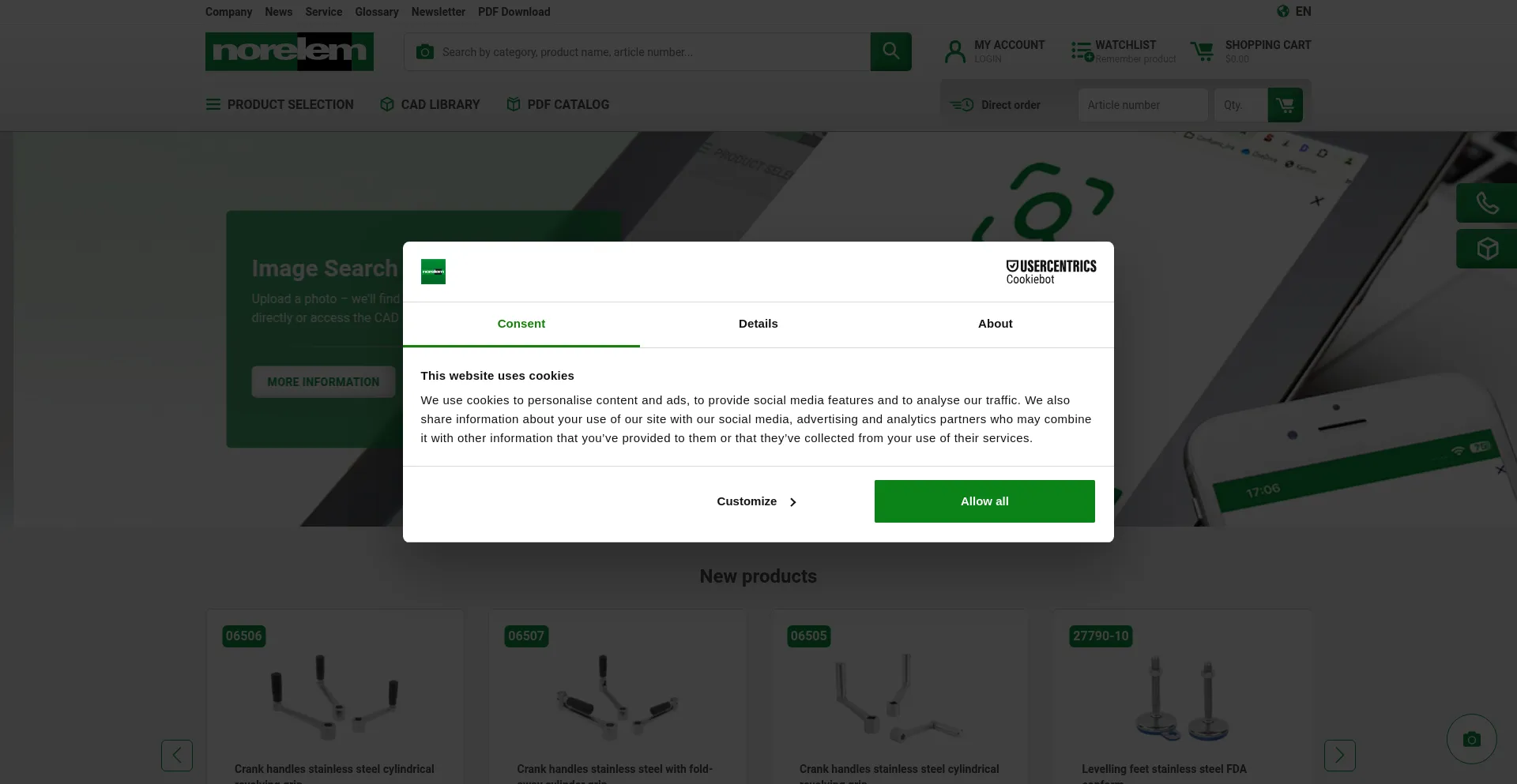 Website screenshot of Norelemusa.com