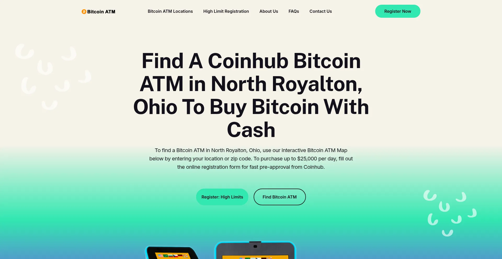 Website screenshot of Northroyaltonbitcoinatm.com