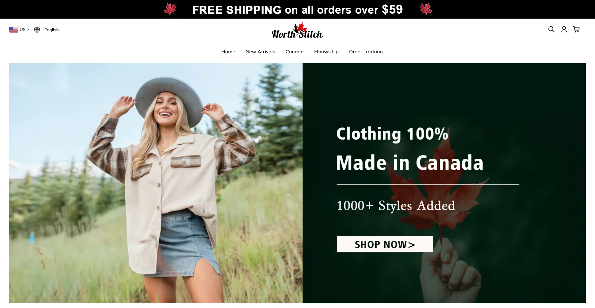 Website screenshot of Northstitch.ca