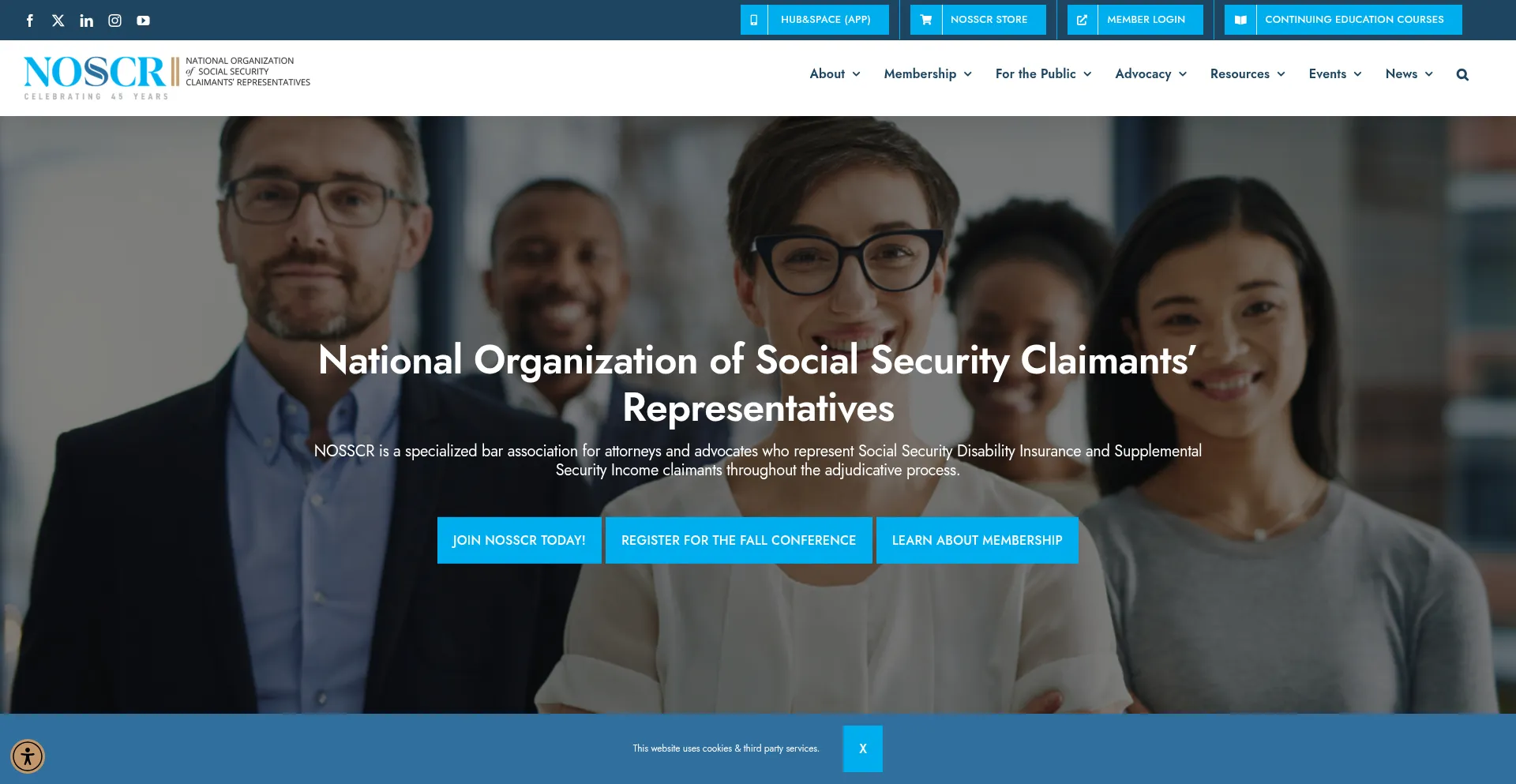 Website screenshot of Nosscr.org
