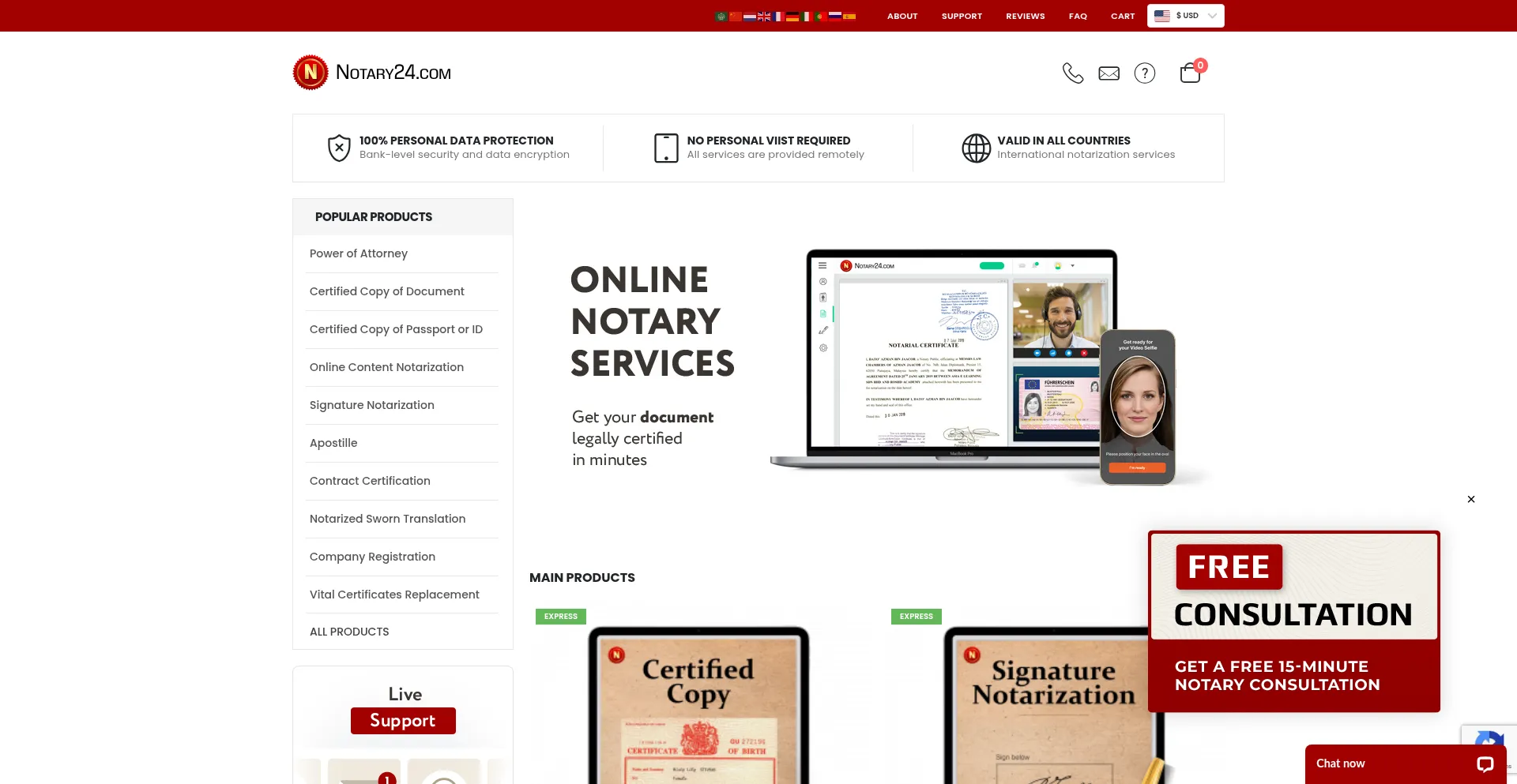 Notary24.com Screenshot