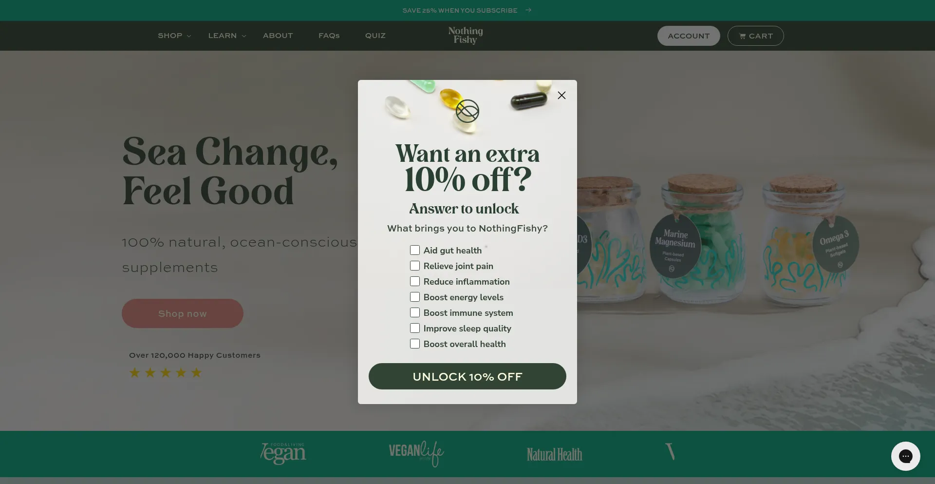 Website screenshot of Nothingfishy.co.uk