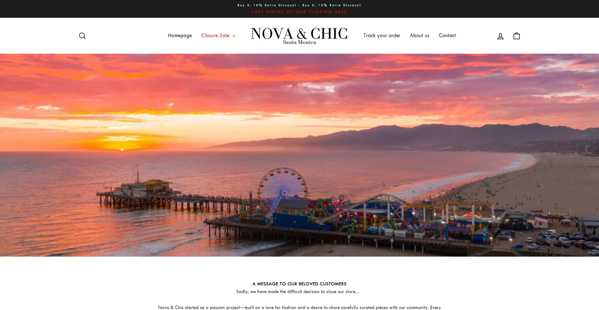Website screenshot of Novaandchic.com