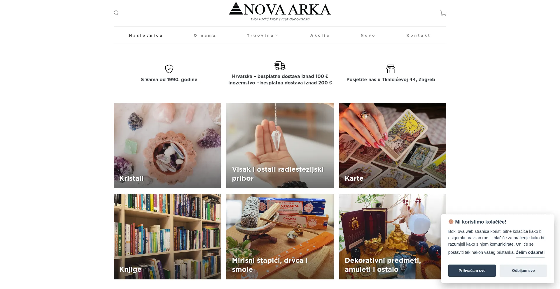 Website screenshot of Novaarka.hr