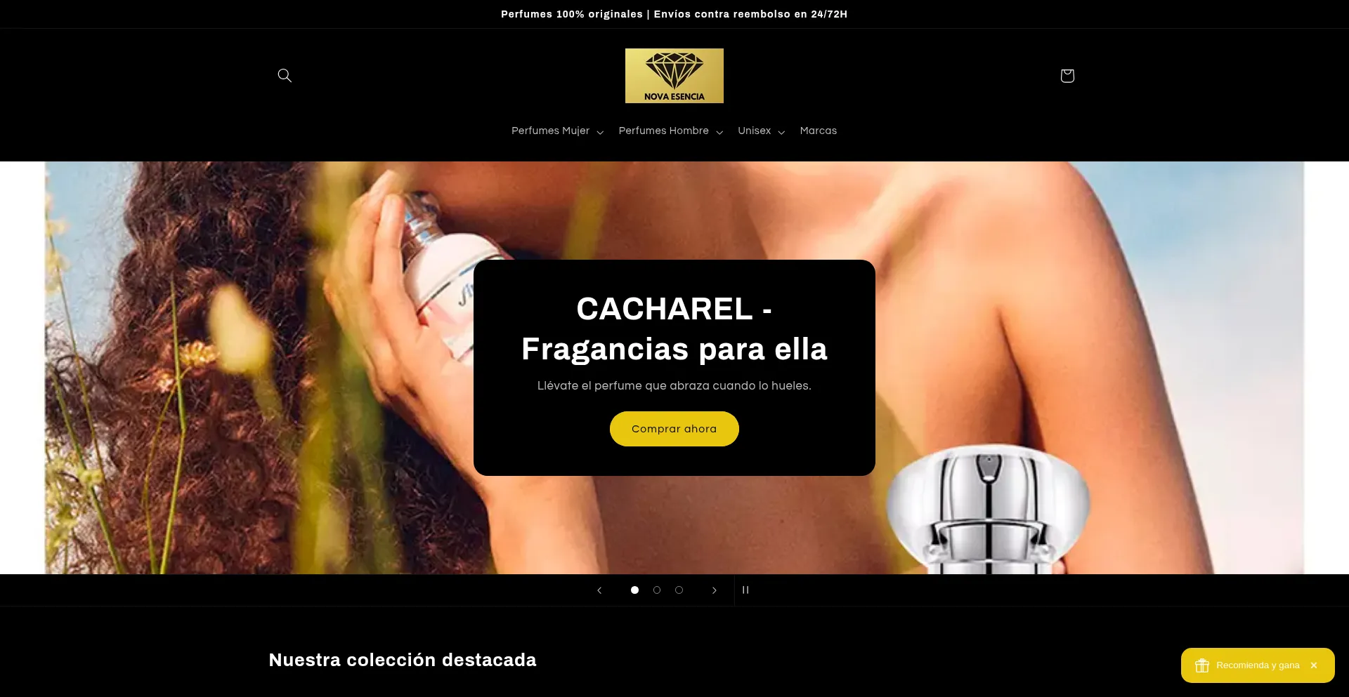 Website screenshot of Novaesencia.com