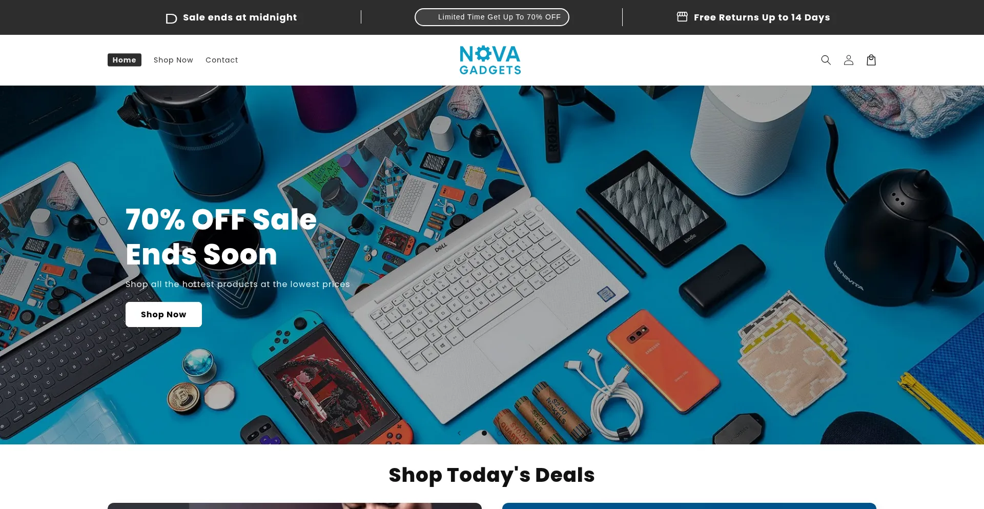 Website screenshot of Novagadgets.net