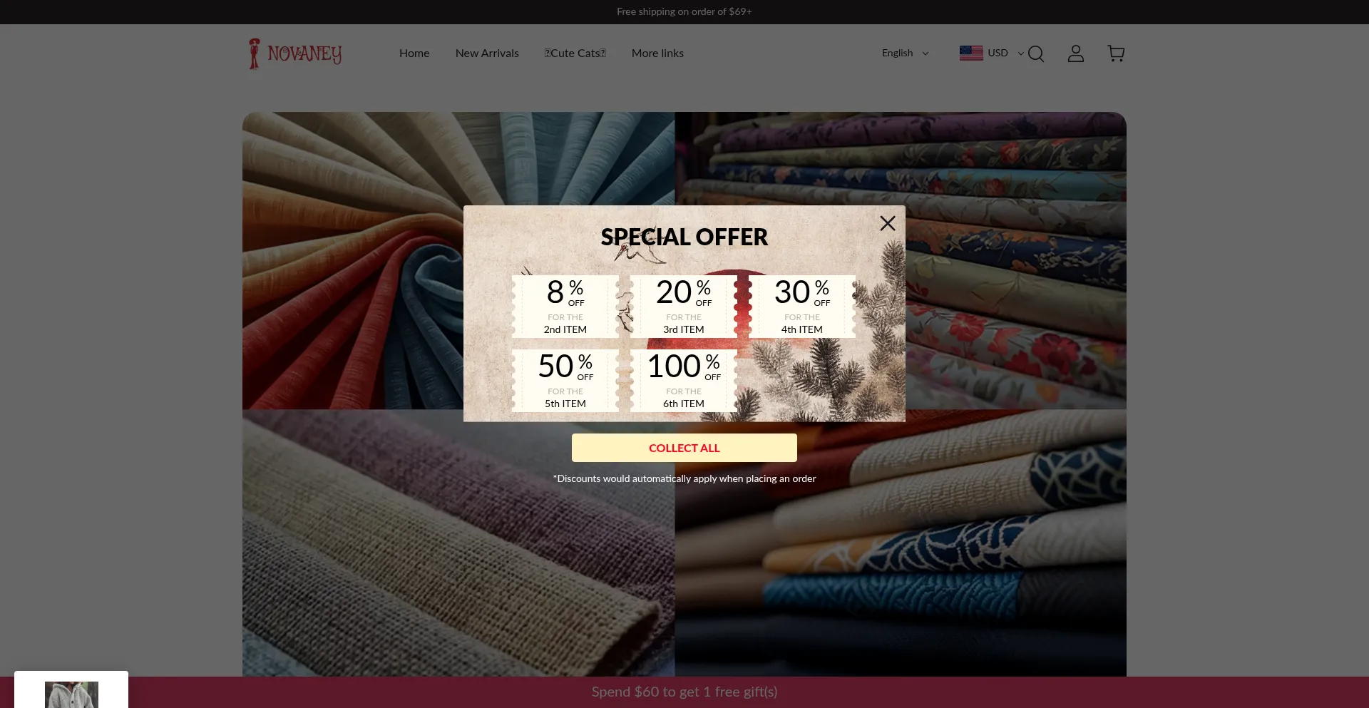 Website screenshot of Novaney.com