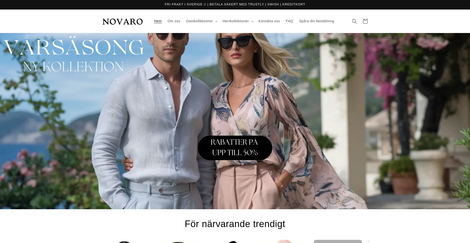 Website screenshot of Novaro.se