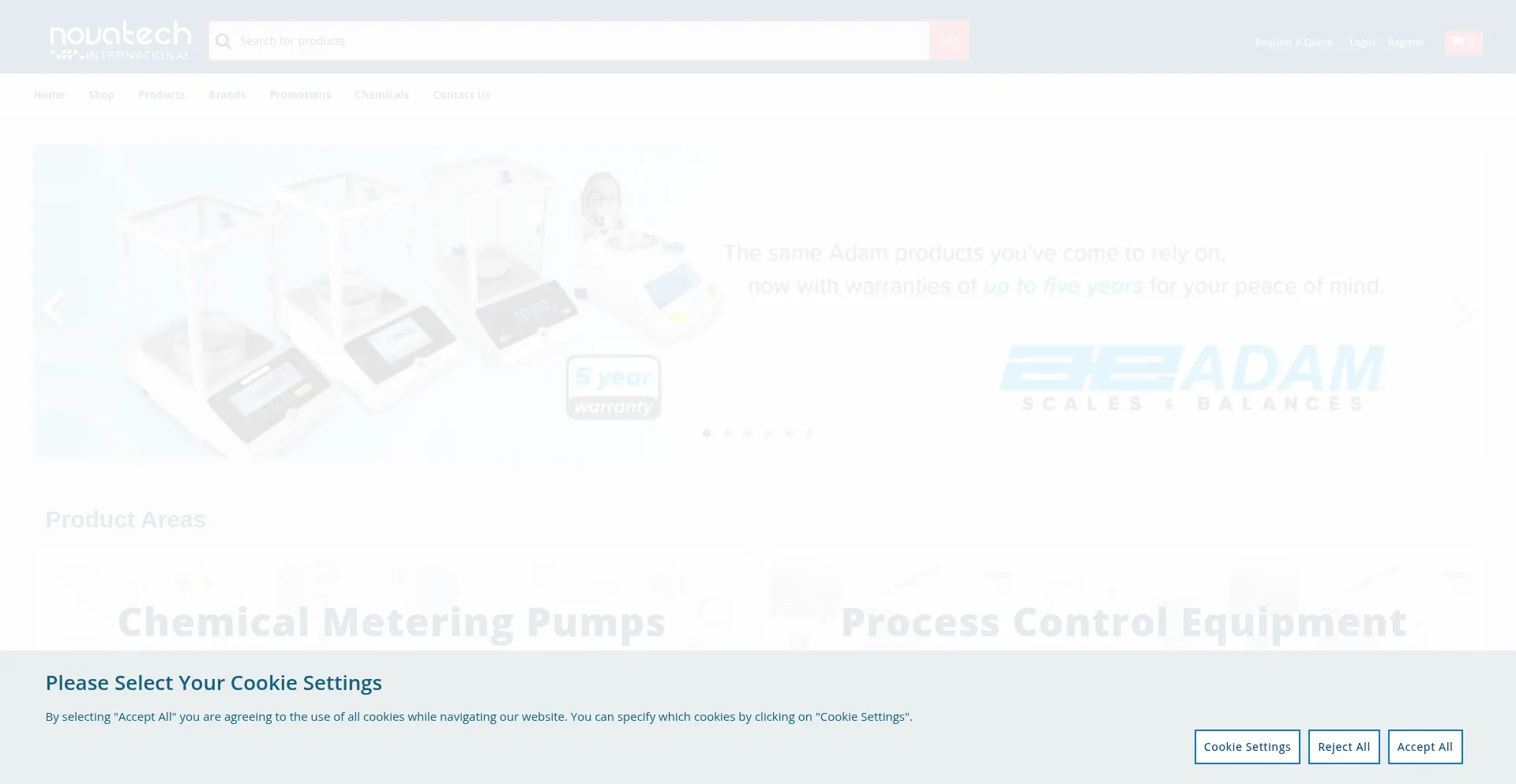 Website screenshot of Novatech-usa.com