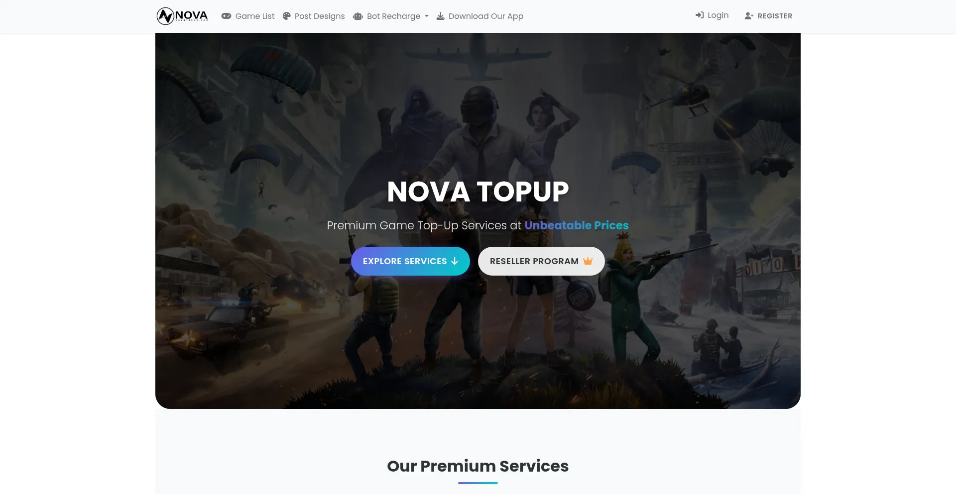 Novatopup.com Screenshot