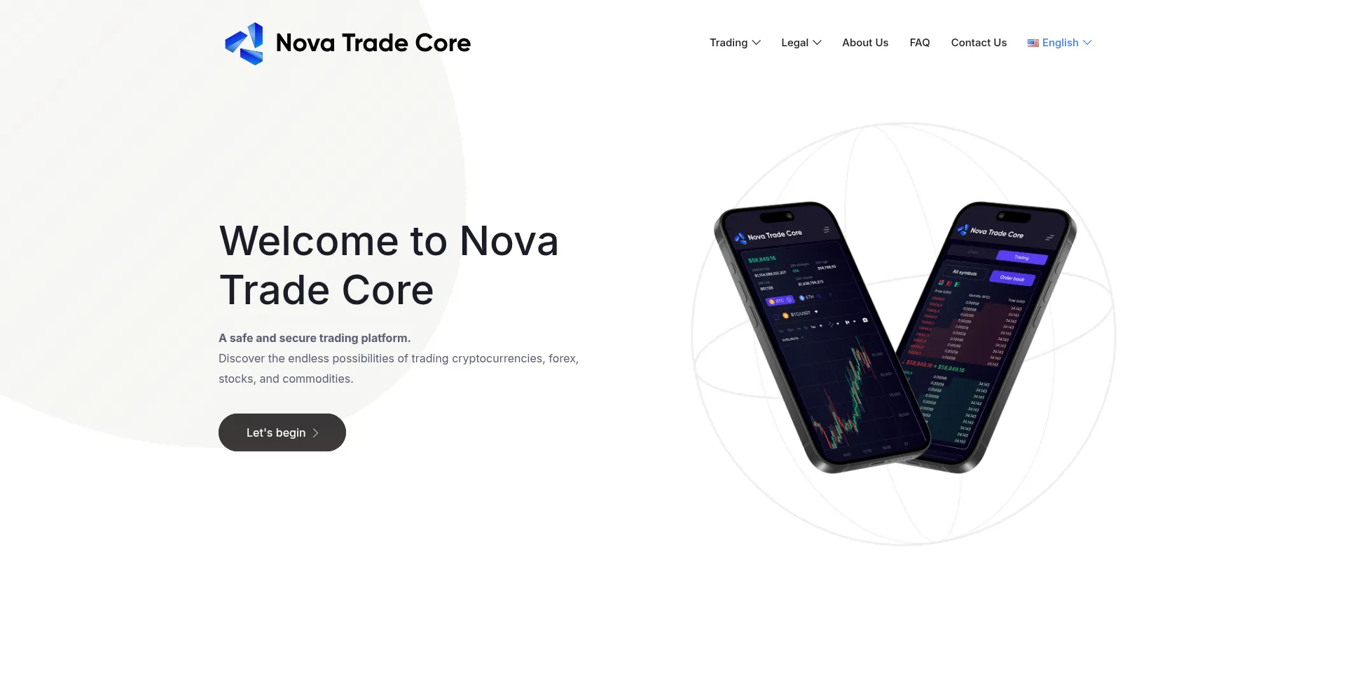 Website screenshot of Novatradecore.com