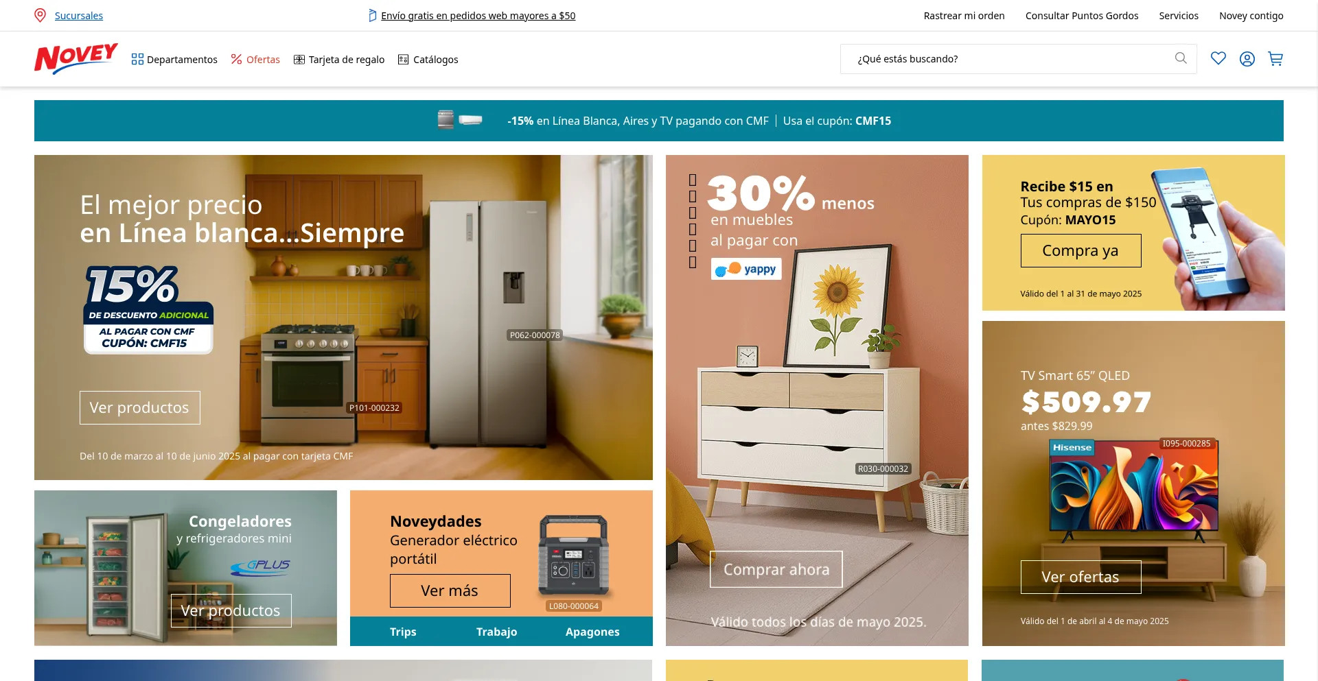 Website screenshot of Novey.com.pa