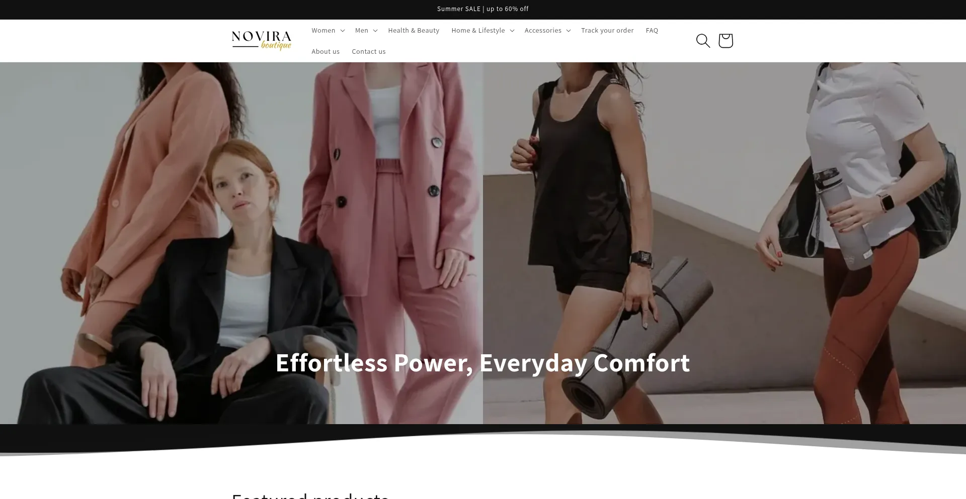 Website screenshot of Noviraboutique.com