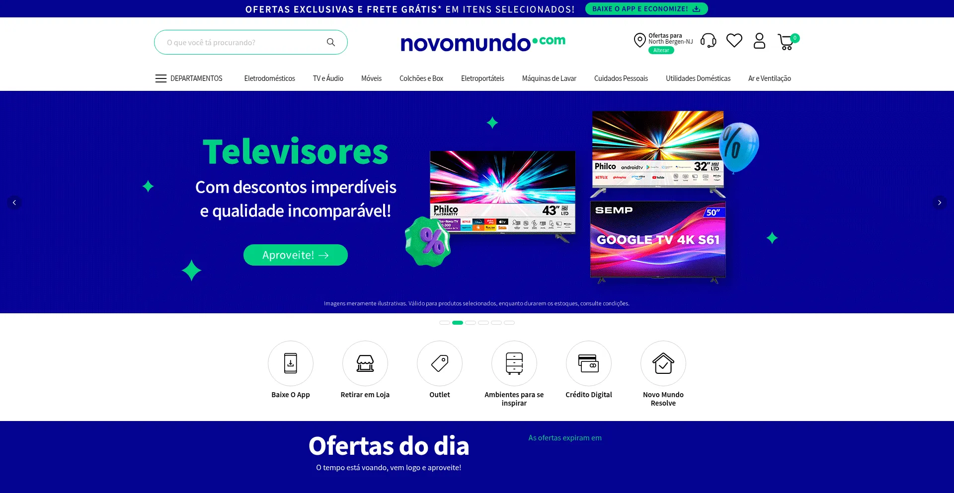 Website screenshot of Novomundo.com.br