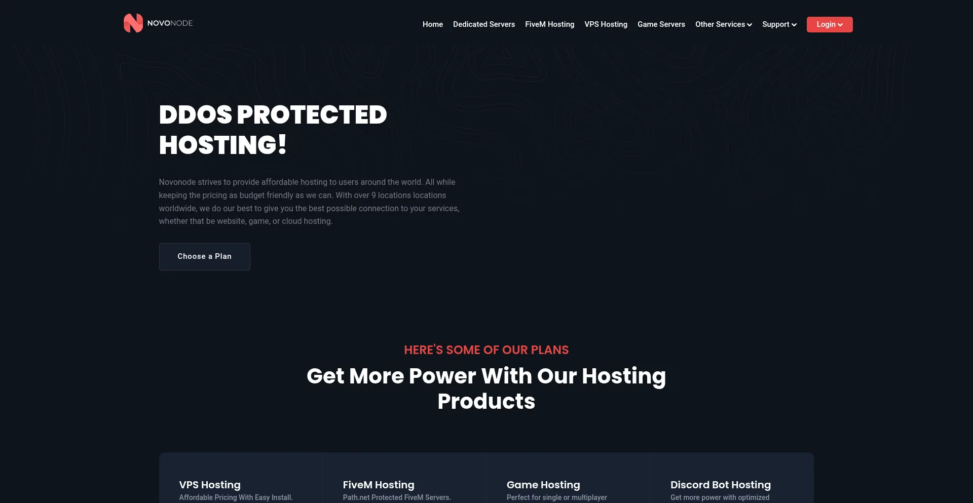 Website screenshot of Novonode.com