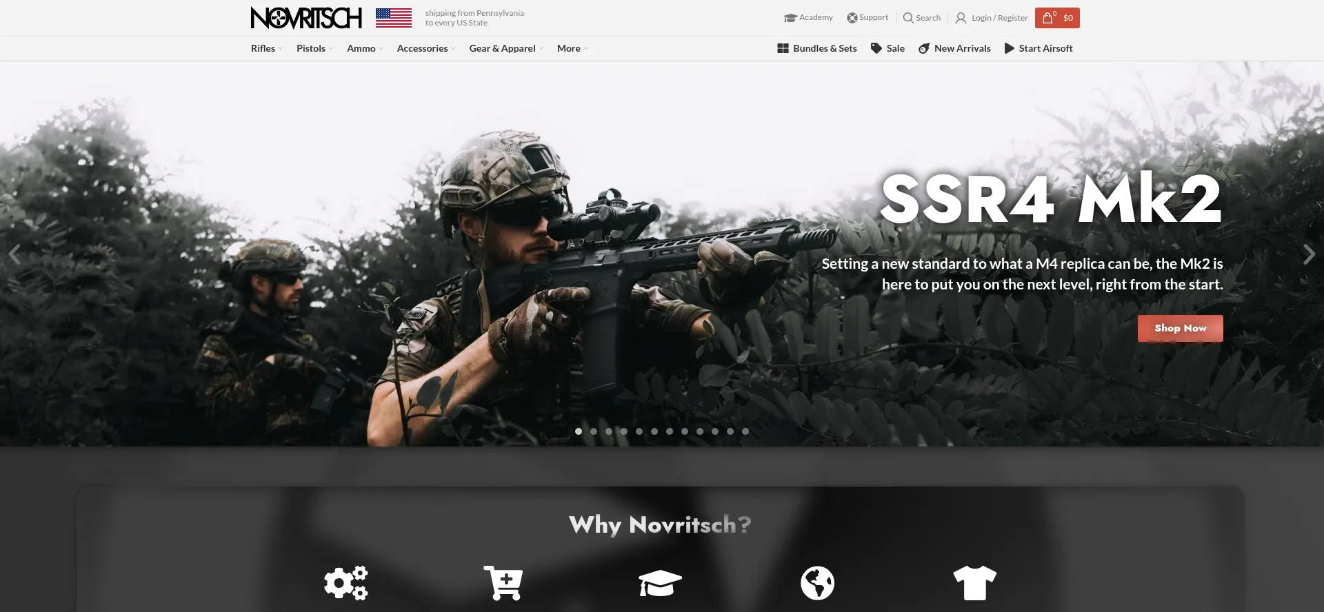 Website screenshot of Novritsch.com
