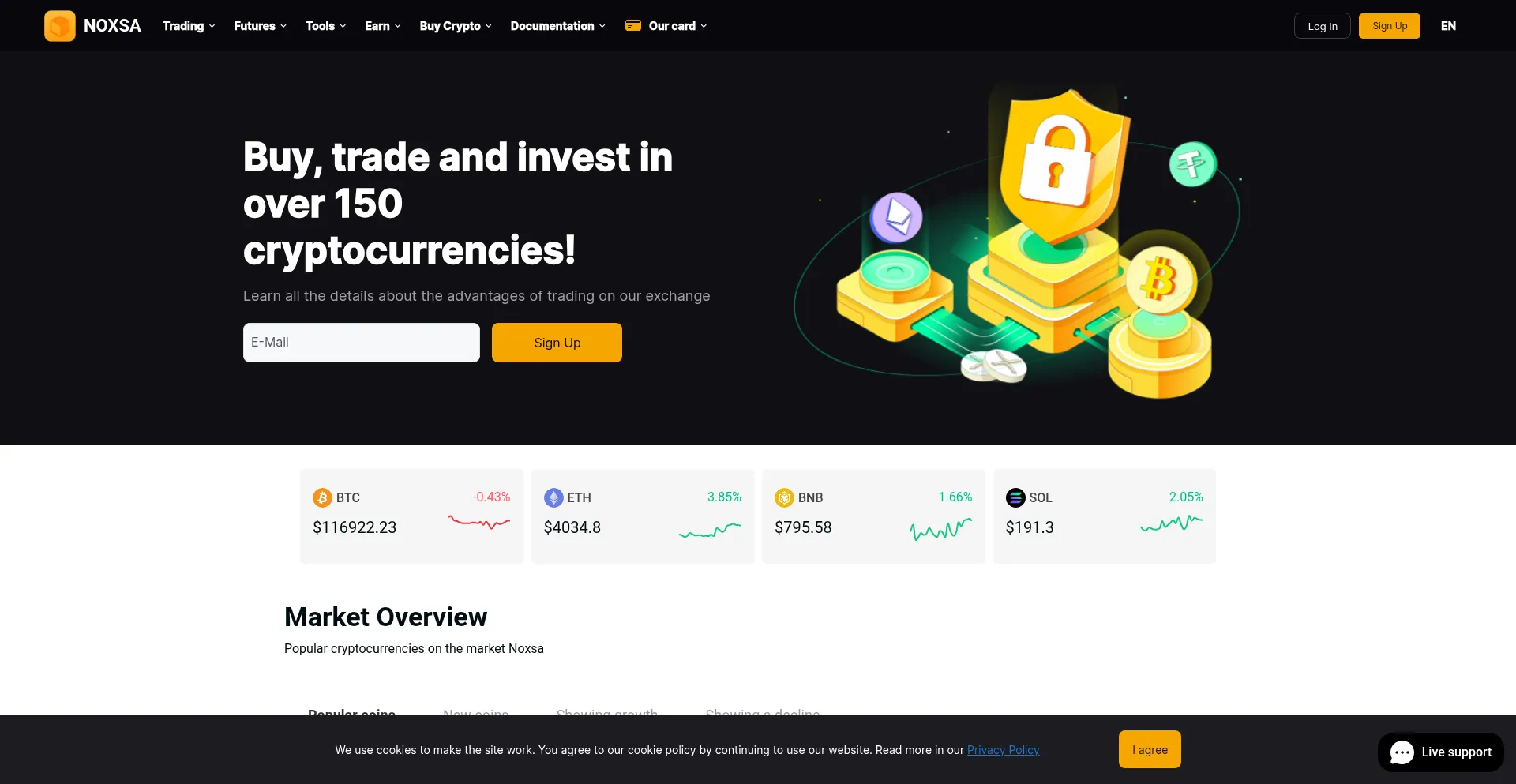 Website screenshot of Noxsa.com