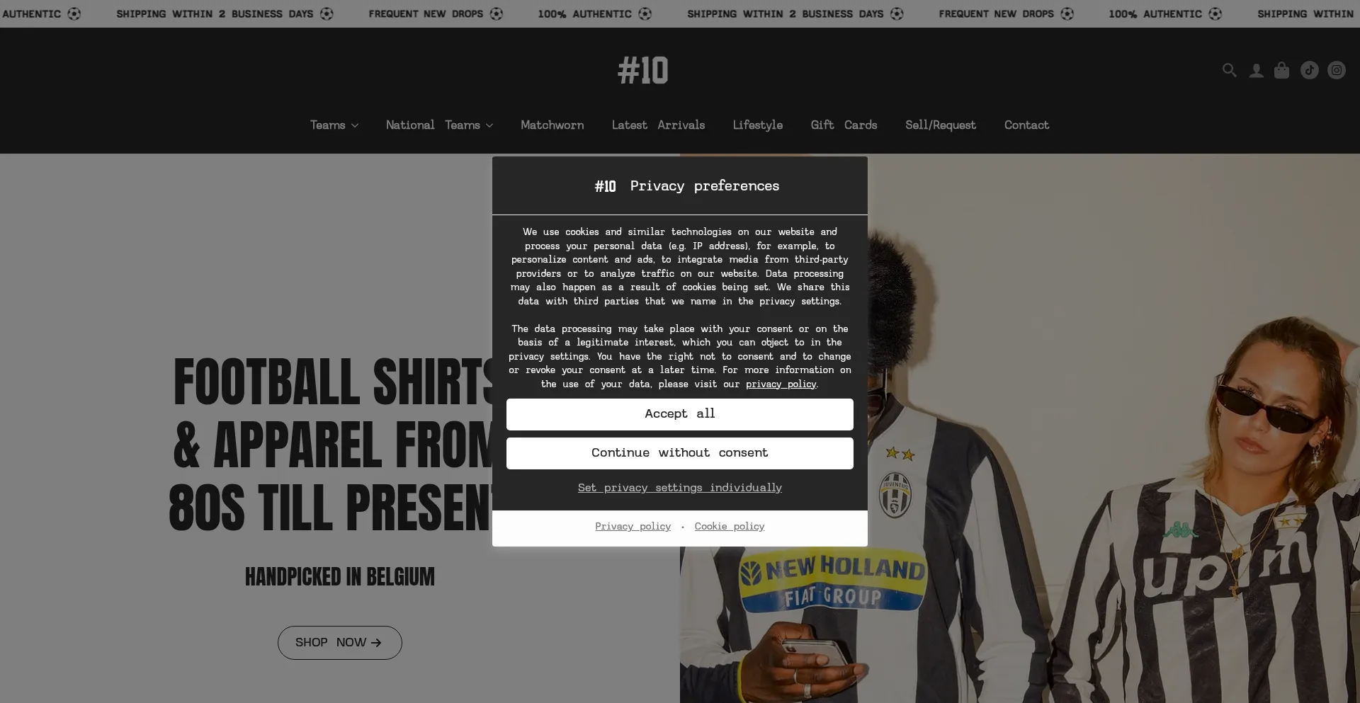 Website screenshot of Nr10.store