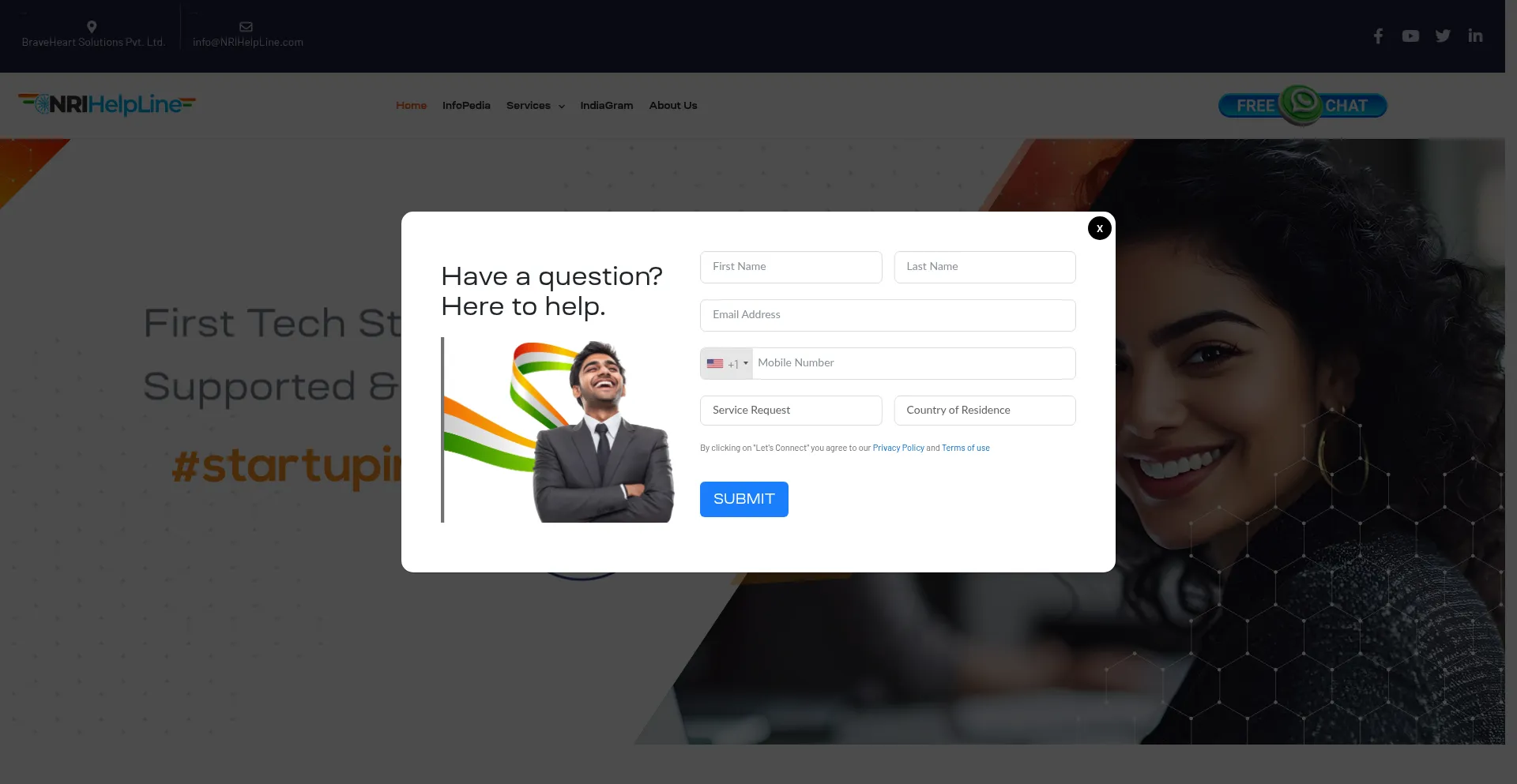 Nrihelpline.com Screenshot
