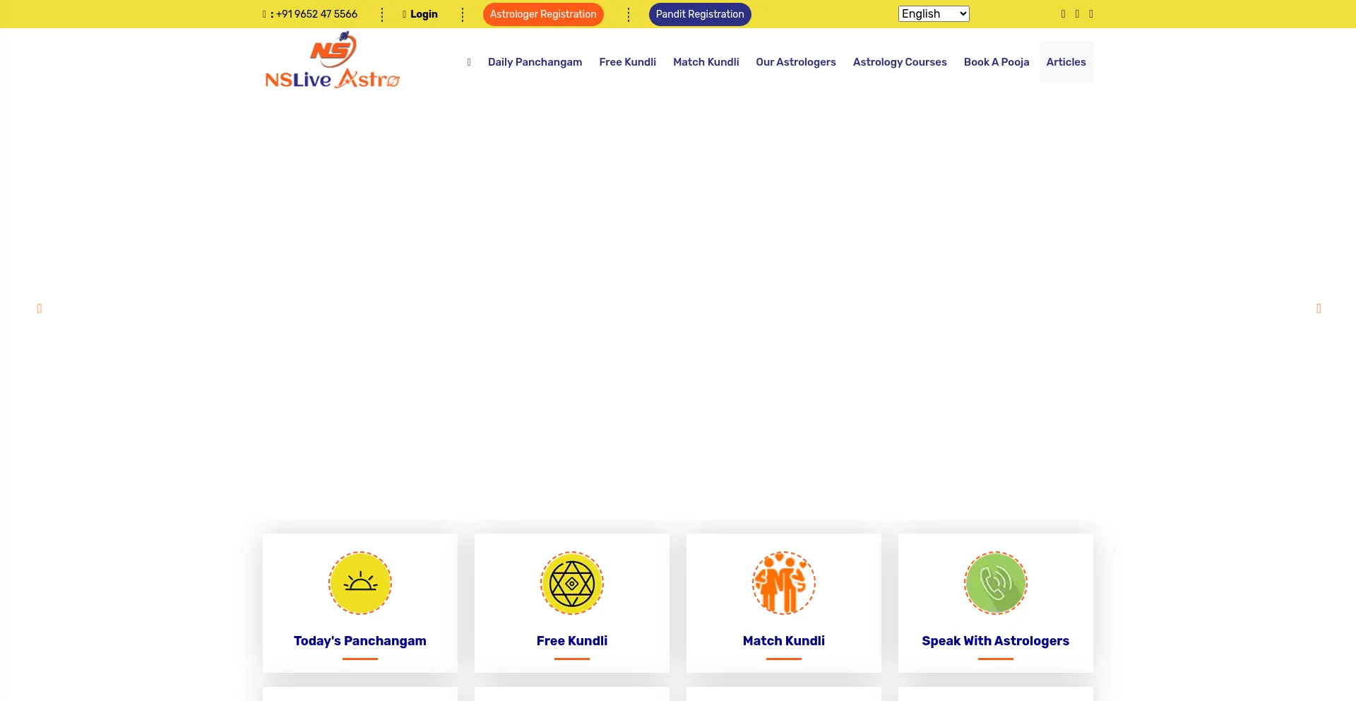 Website screenshot of Nsliveastro.com