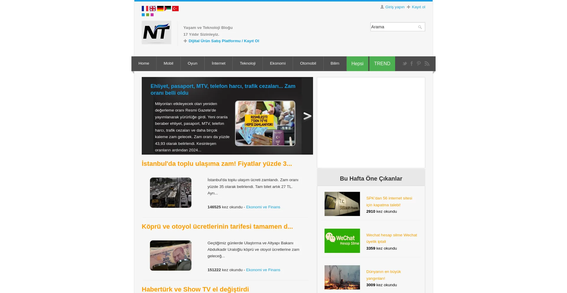 Website screenshot of Ntka.org