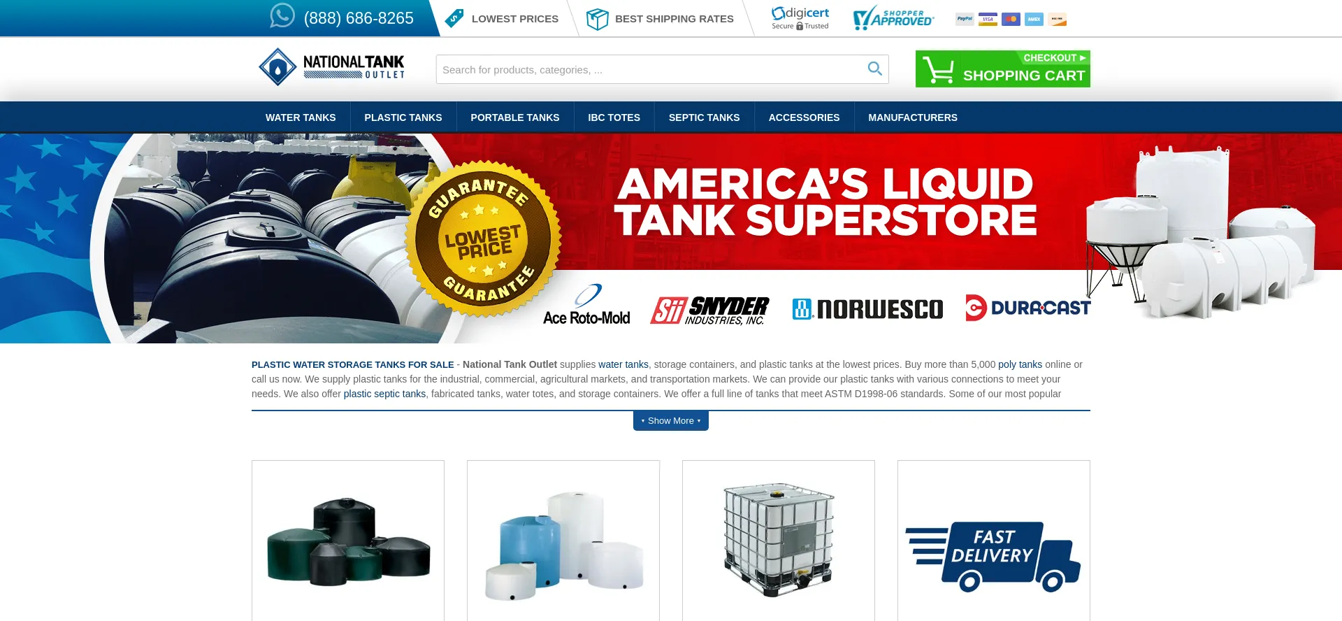 Website screenshot of Ntotank.com