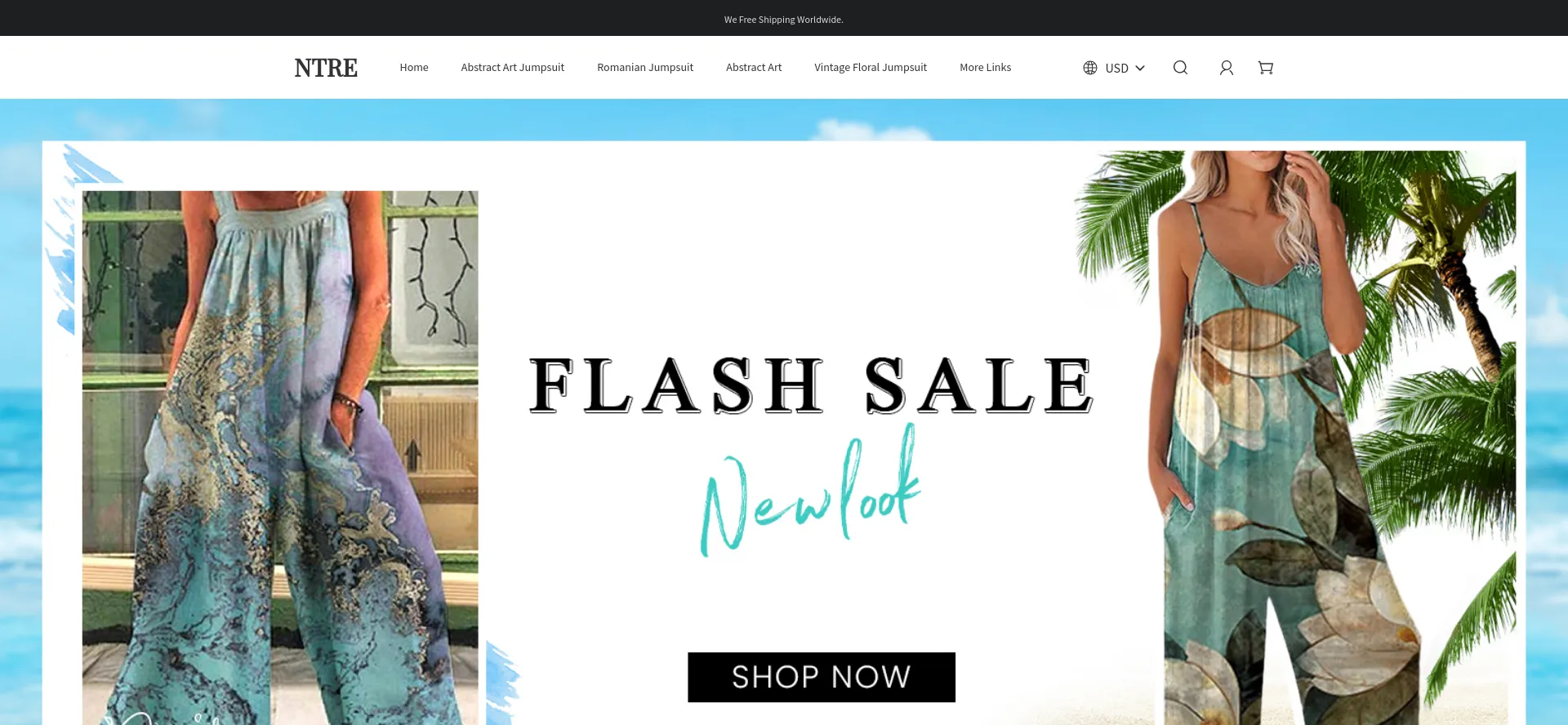 Website screenshot of Ntre.shop