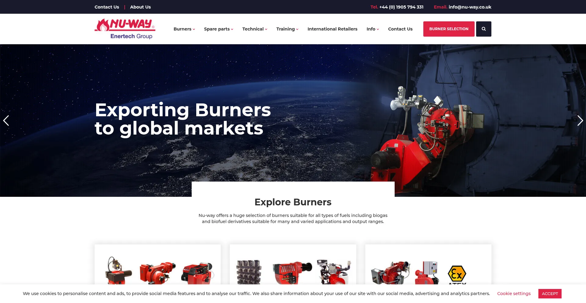 Website screenshot of Nu-way.co.uk