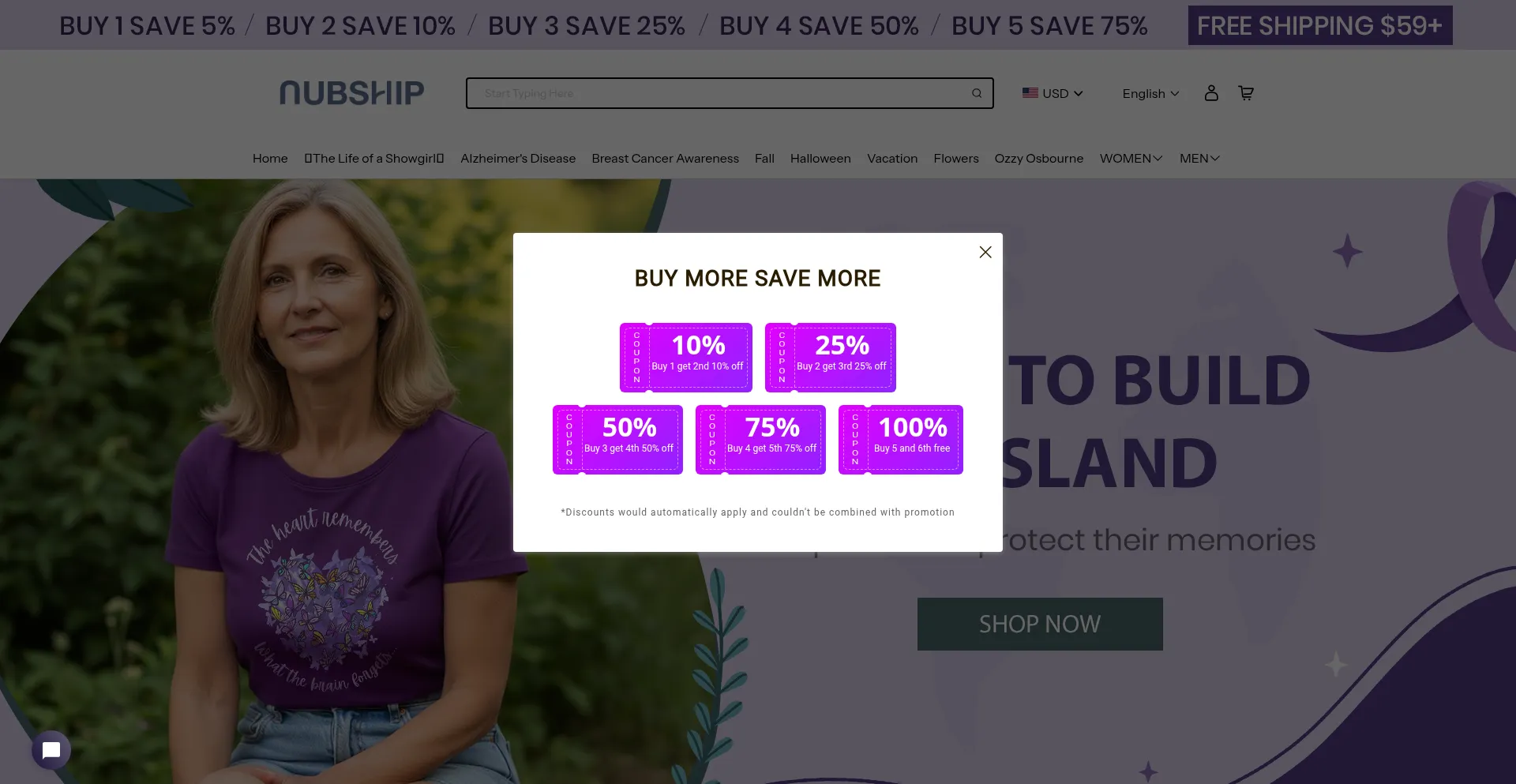 Website screenshot of Nubship.com
