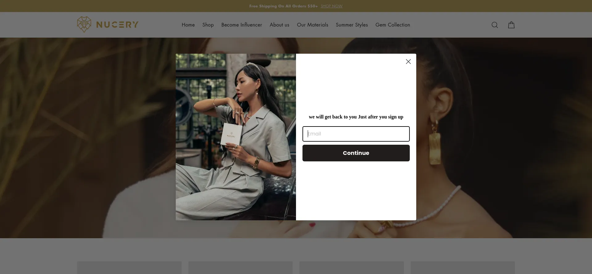 Website screenshot of Nucery.com