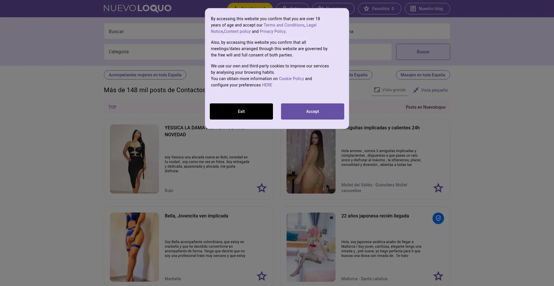 Website screenshot of Nuevoloquo.ch