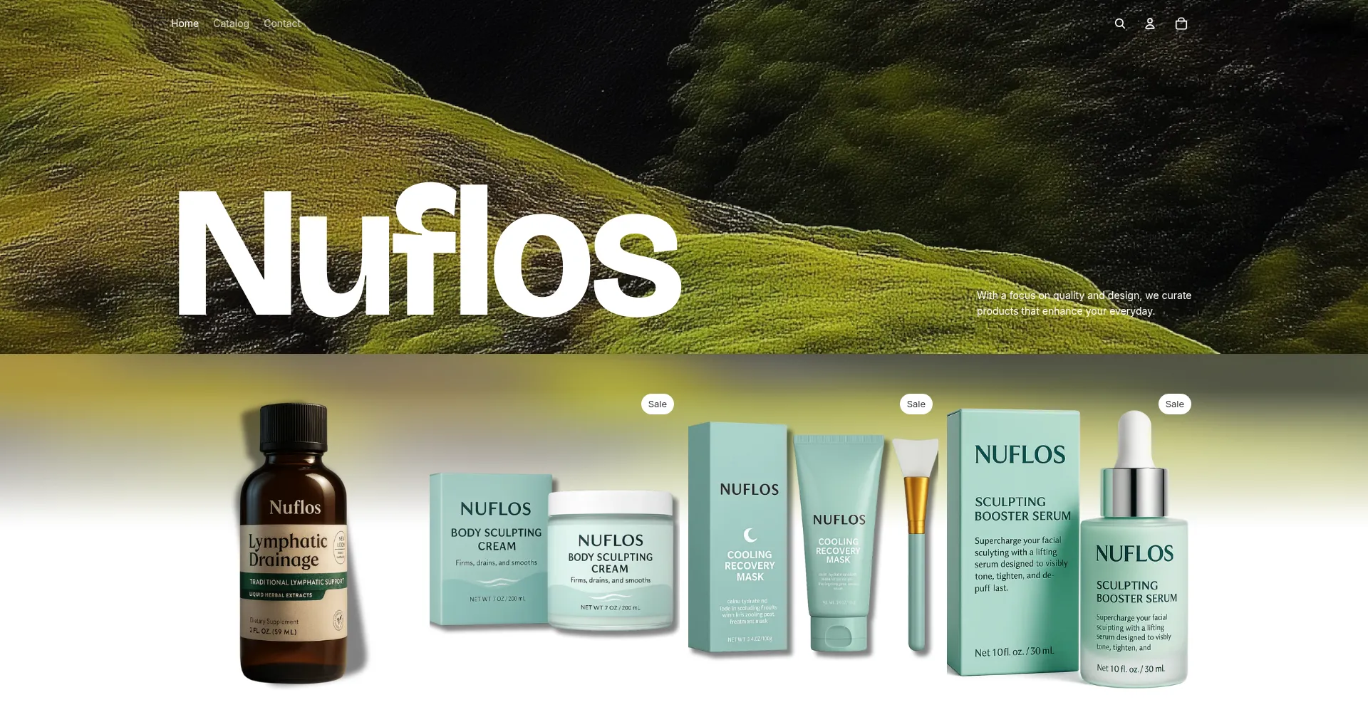 Website screenshot of Nuflos.com