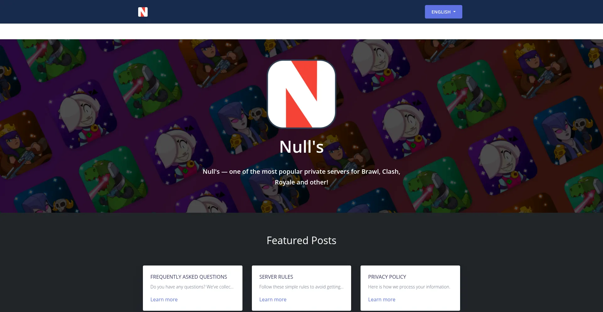 Website screenshot of Nulls.gg