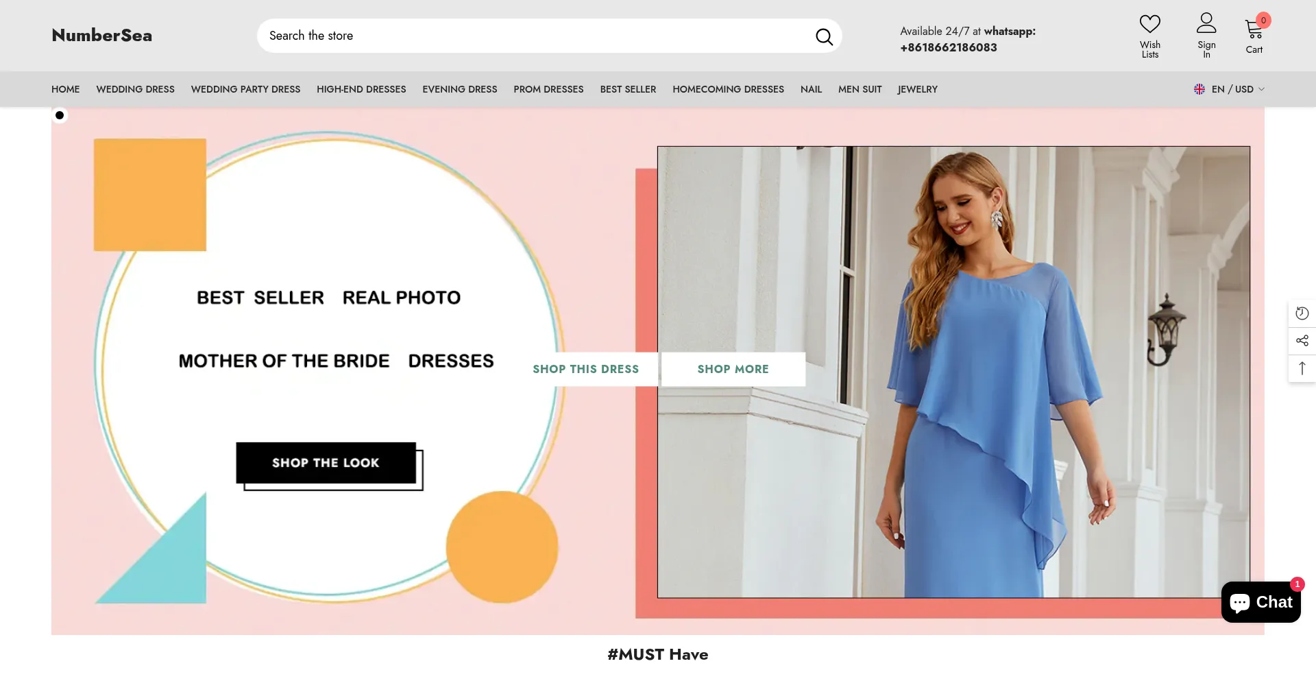 Website screenshot of Numbersea.com