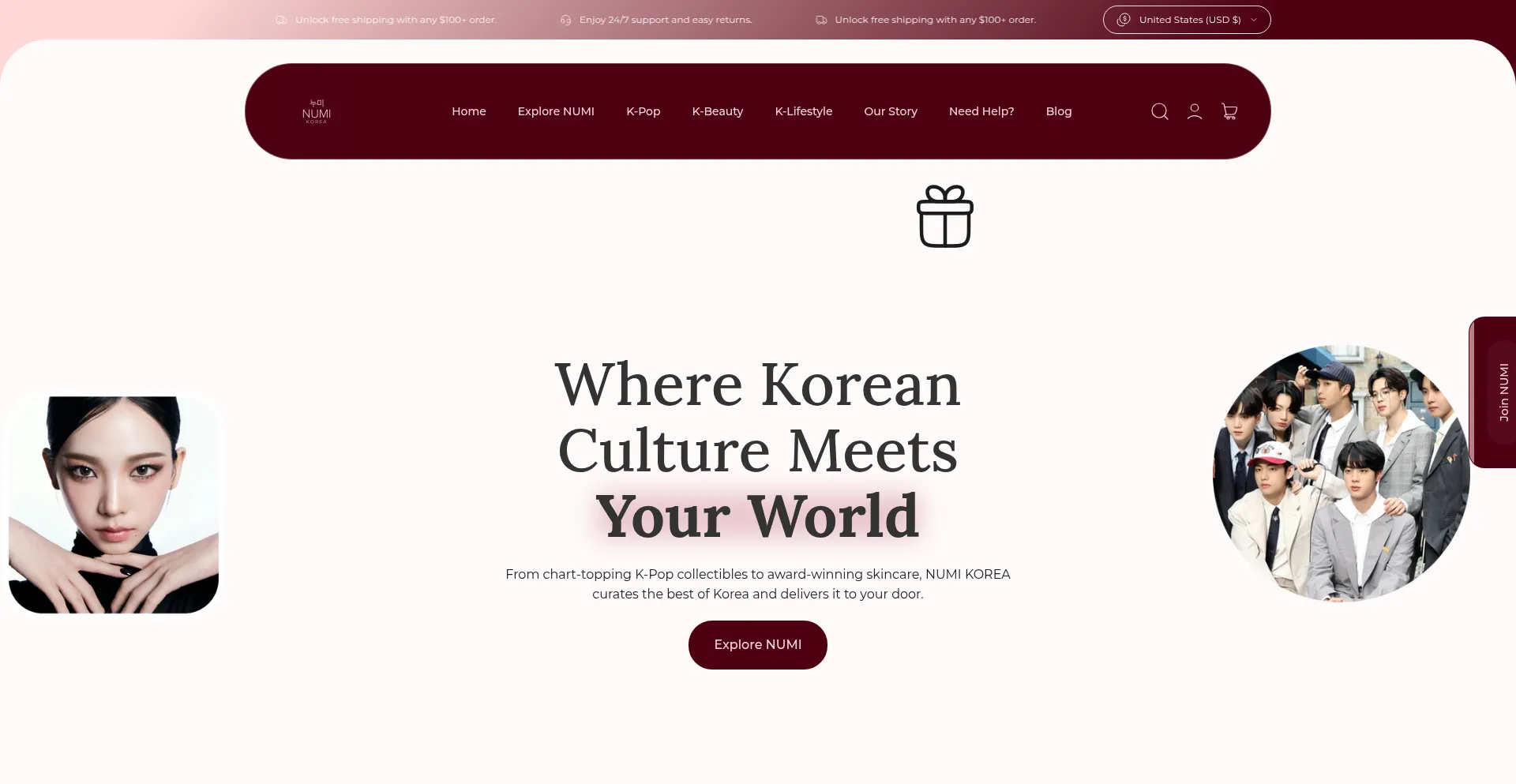 Website screenshot of Numikorea.com