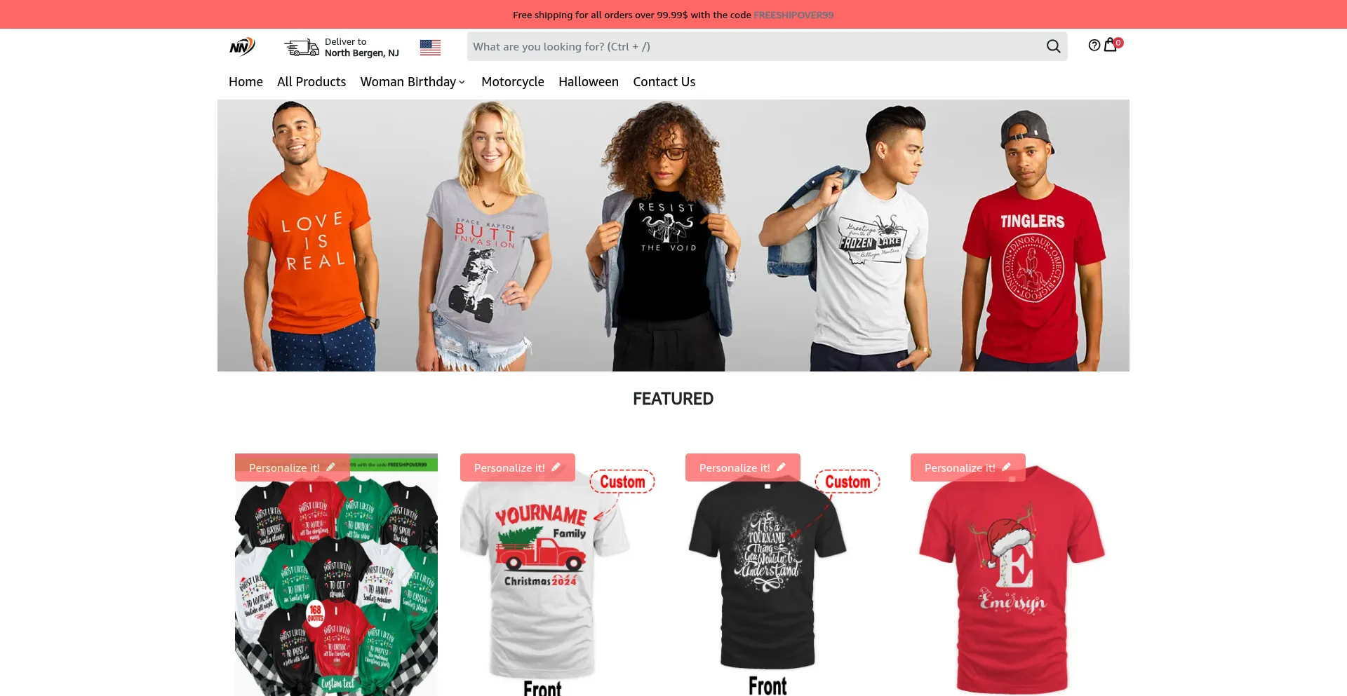 Website screenshot of Nunazon.com