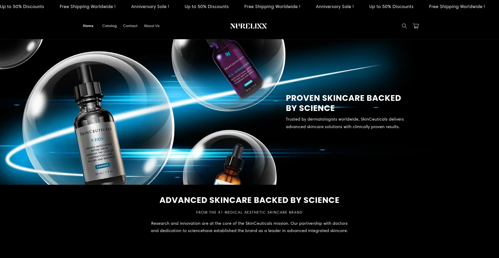 Website screenshot of Nurelixx.com