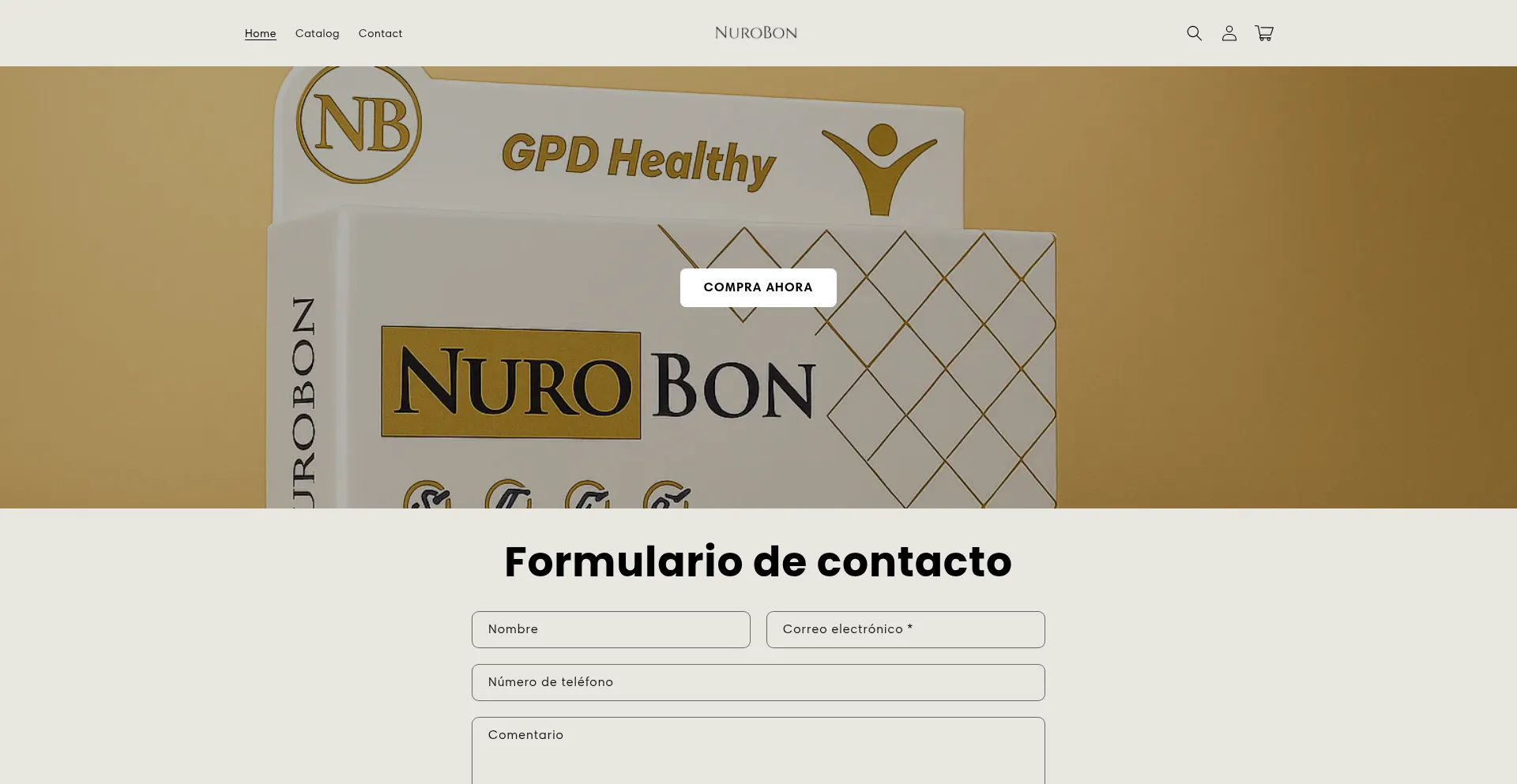Website screenshot of Nurobon.com