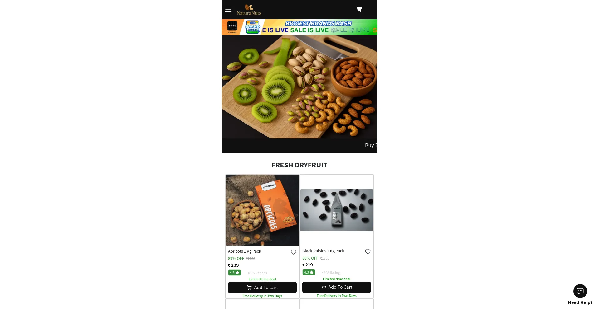 Website screenshot of Nutesdry.in