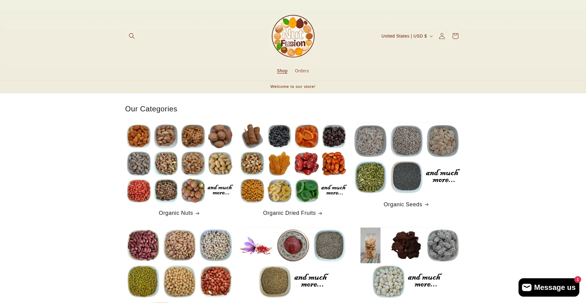 Website screenshot of Nutfusion.co.uk