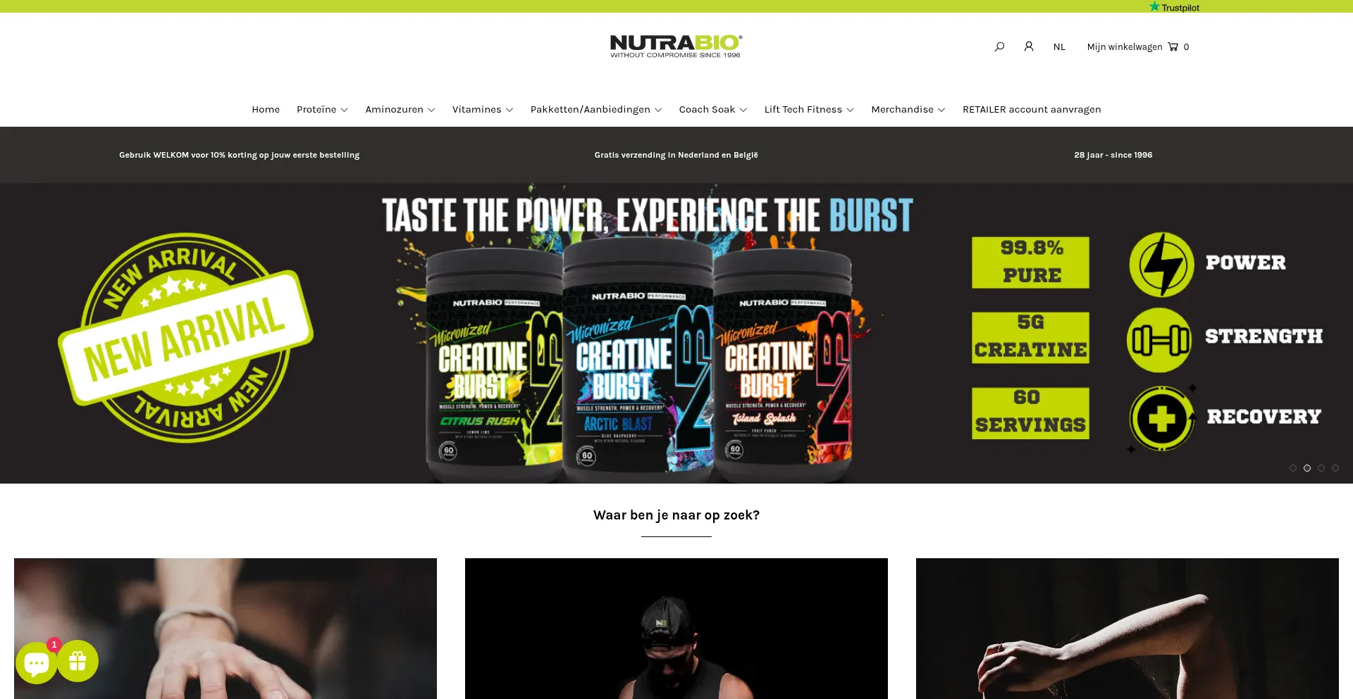Website screenshot of Nutrabio.nl