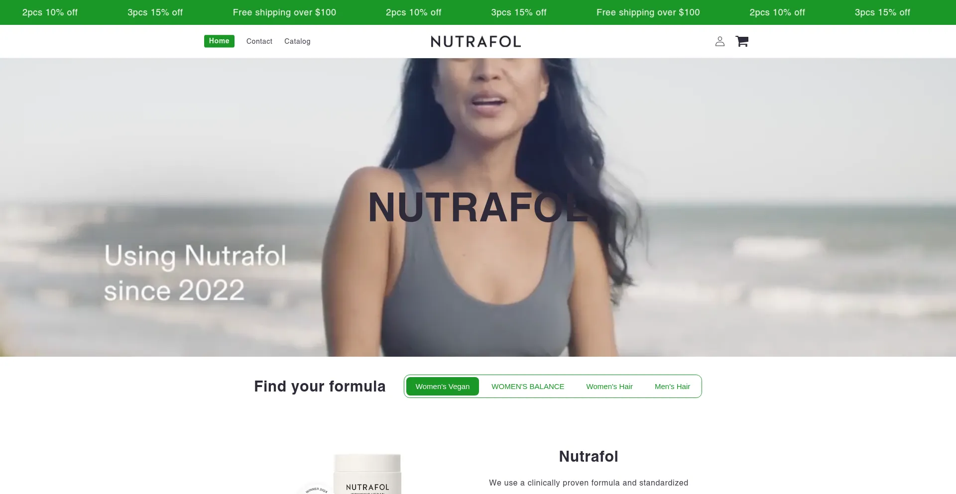 Website screenshot of Nutrafoles.com