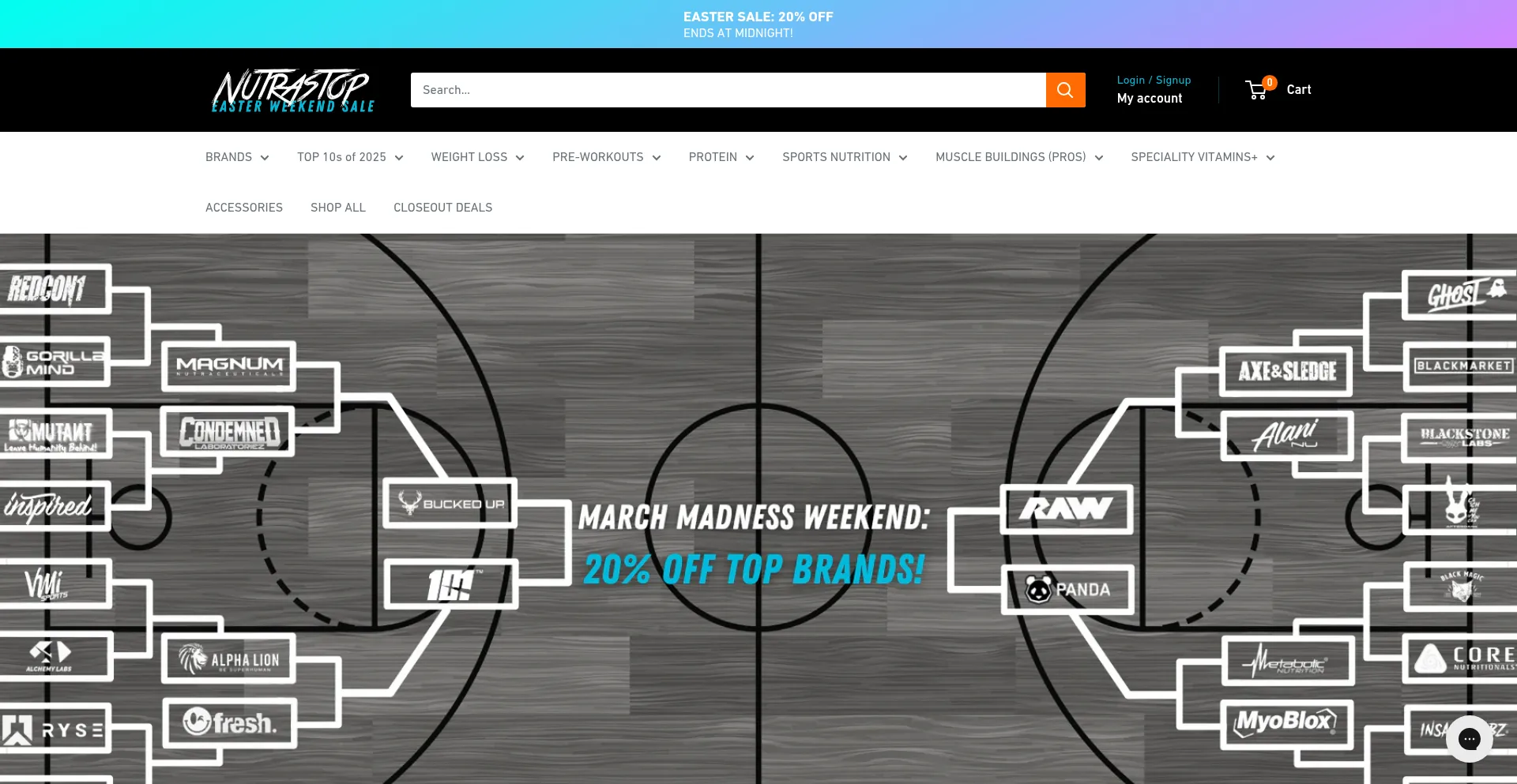 Website screenshot of Nutrastop.com