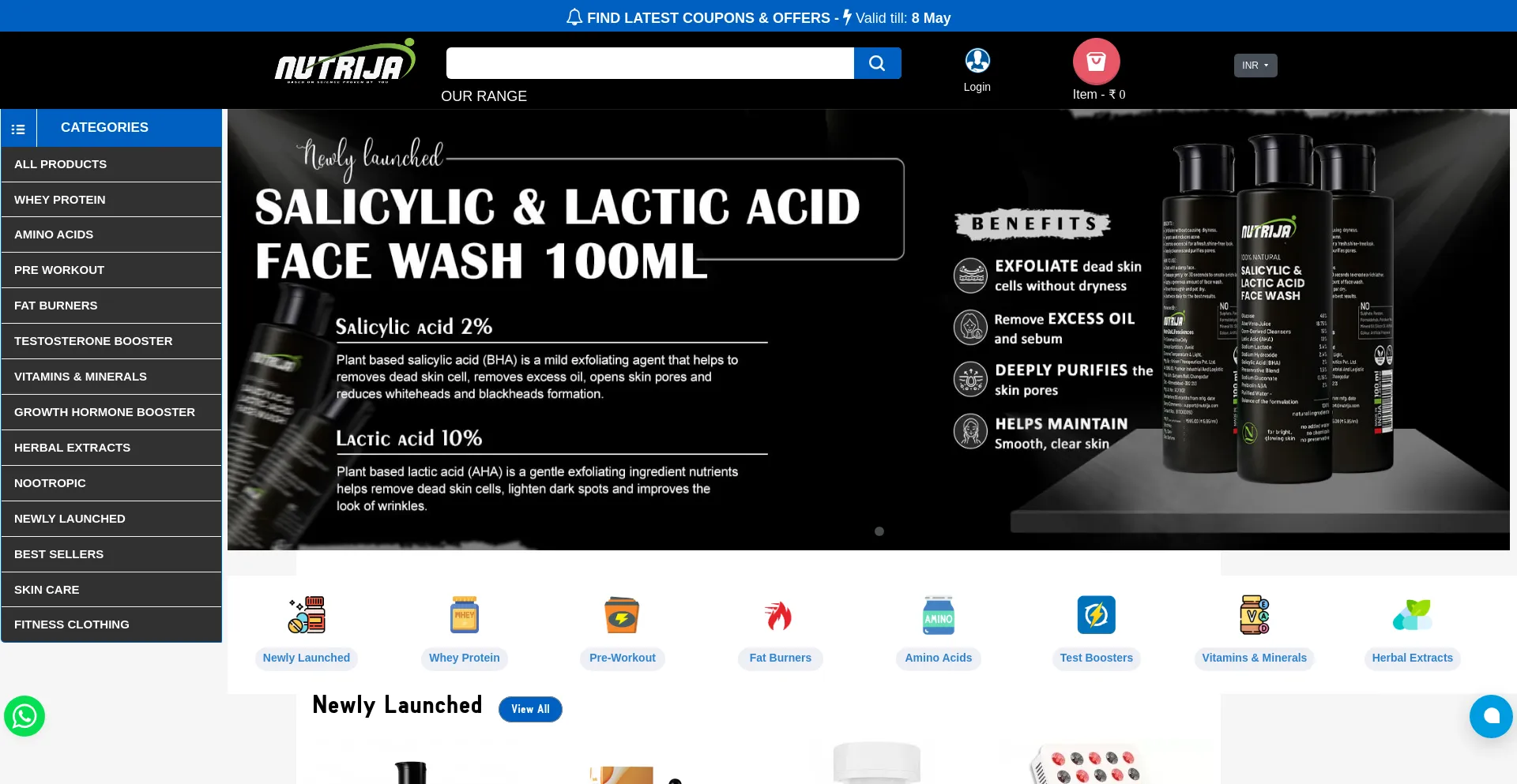 Website screenshot of Nutrija.com