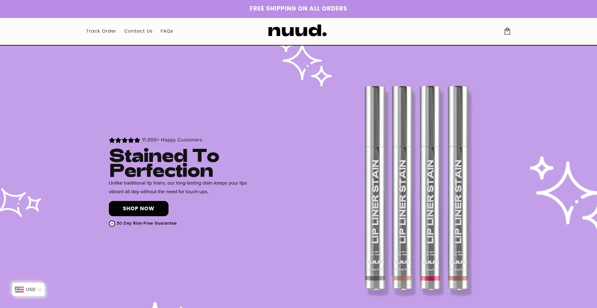 Website screenshot of Nuudbrand.com