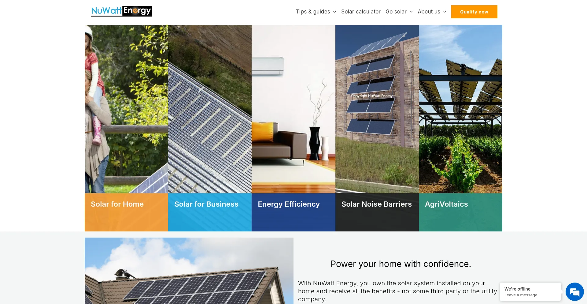 Website screenshot of Nuwattenergy.com